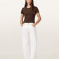 Antique White טי שירט קצרה לנשים Stevie ALLSAINTS