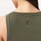 Dark Olive Green גופיה עם צווארון עגול לנשים Rina ALLSAINTS