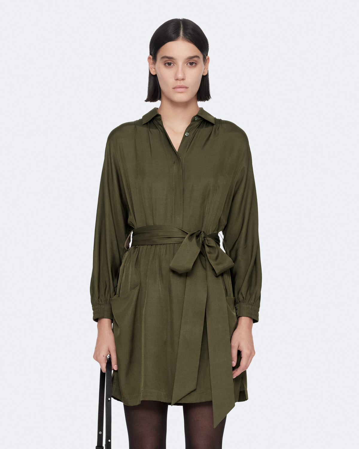 Dark Olive Green שמלת מיני לנשים Noora ALLSAINTS