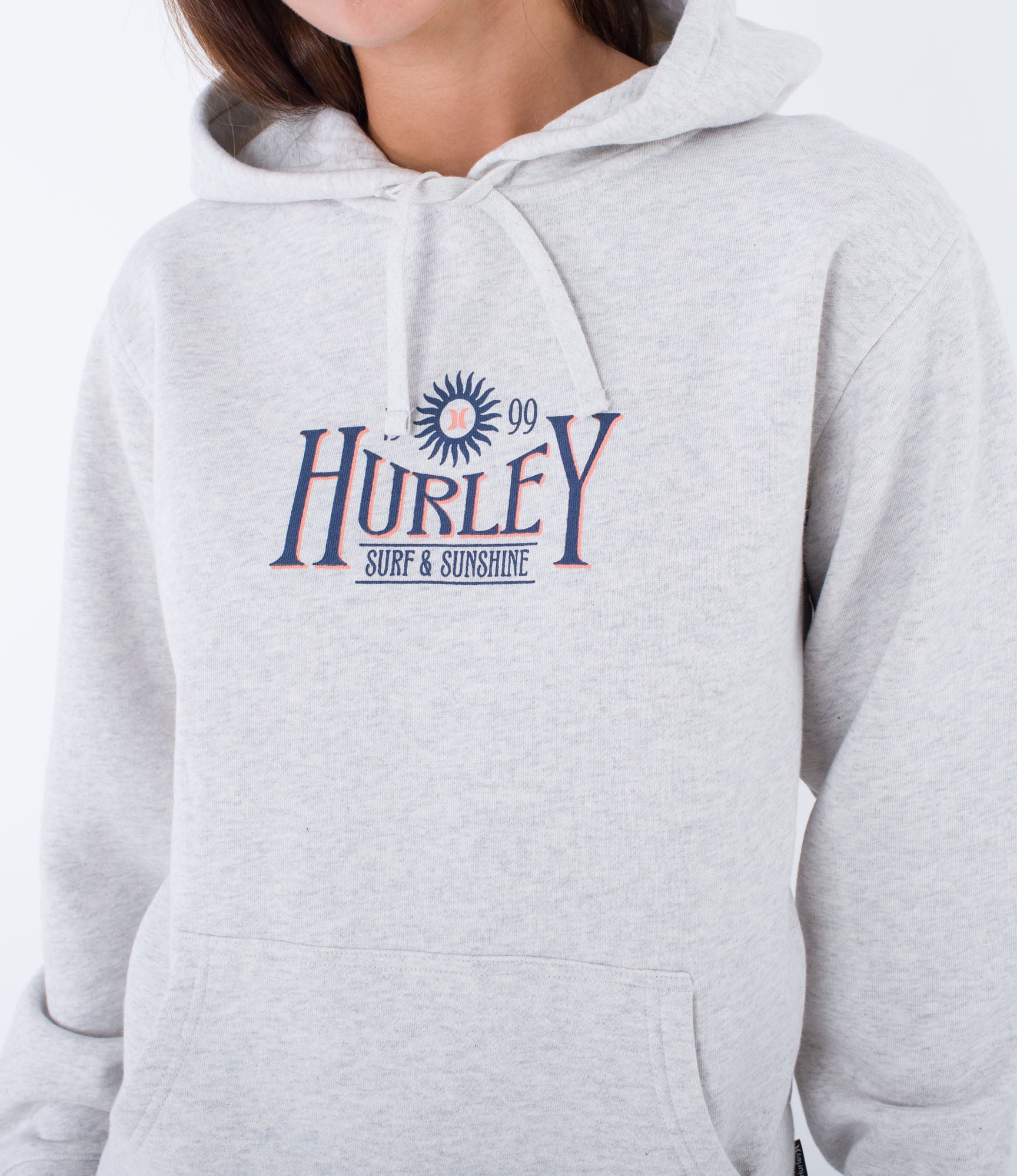 Light Gray קפוצ'ון לנשים Surf & Sunshine HURLEY