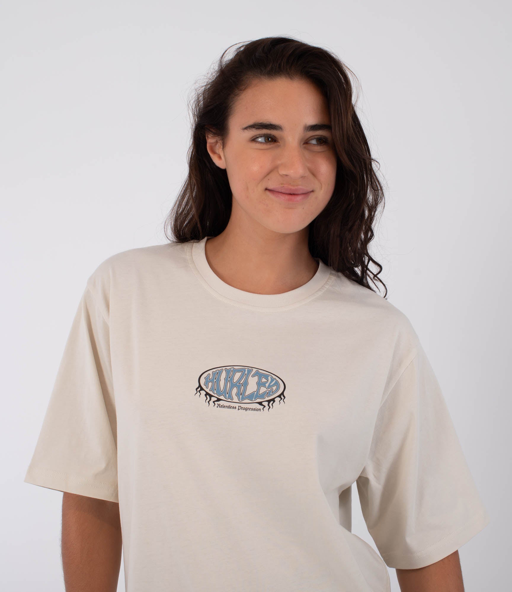 Light Gray טי שירט קצרה לנשים Urban Tide Hurley HURLEY