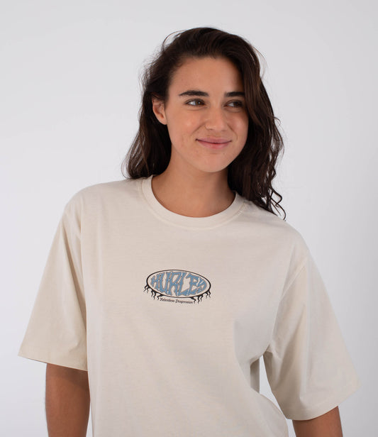 Light Gray טי שירט קצרה לנשים Urban Tide Hurley HURLEY