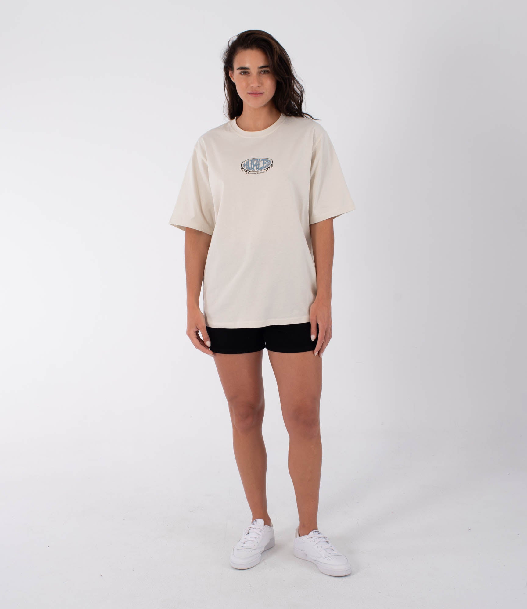 Gray טי שירט קצרה לנשים Urban Tide Hurley HURLEY