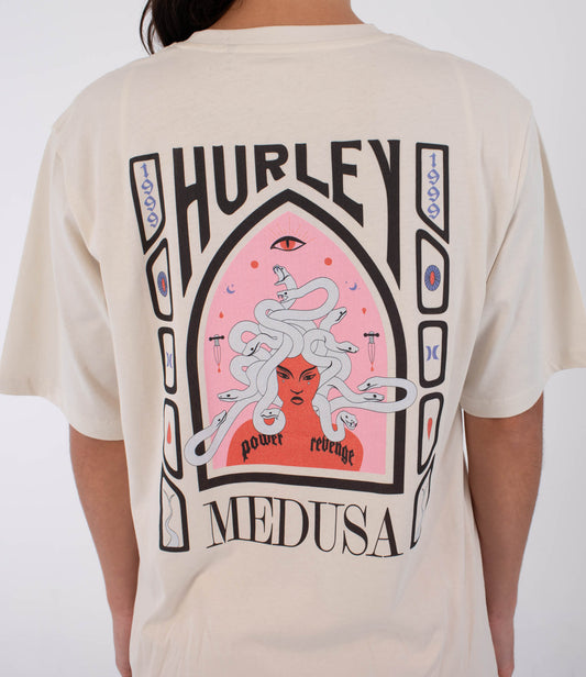 Light Gray טי שירט קצרה לנשים Urban Tide Medusa HURLEY
