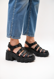 Dark Slate Gray סנדלי פלטפורמה לנשים Megan MELISSA