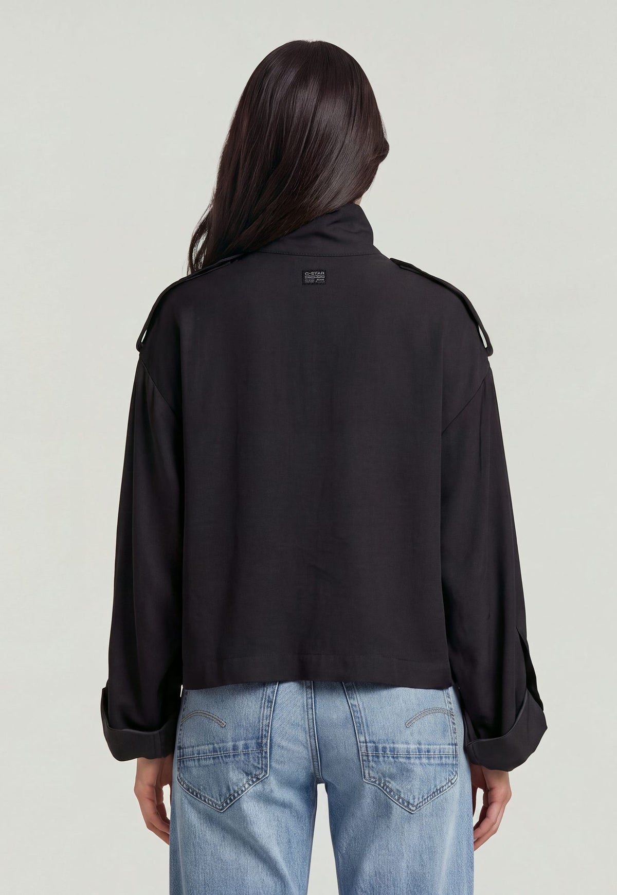 Dark Slate Gray חולצה מכופתרת ארוכה לנשים Anorak Shirt G STAR
