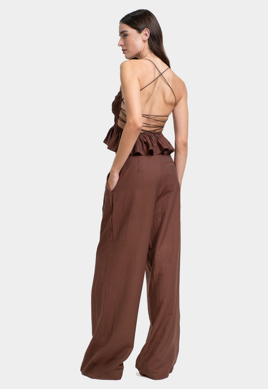 מכנסי פשתן מחויטים לנשים Hedi