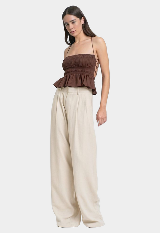 מכנסי פשתן מחויטים לנשים Hedi