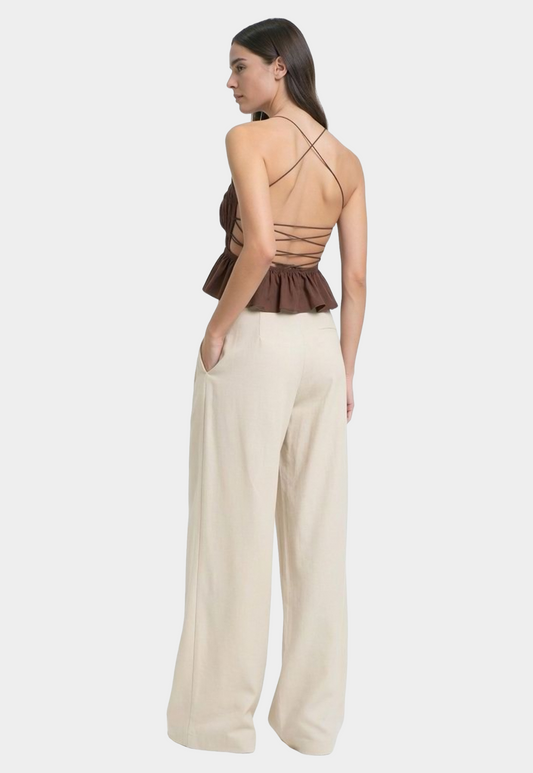 מכנסי פשתן מחויטים לנשים Hedi