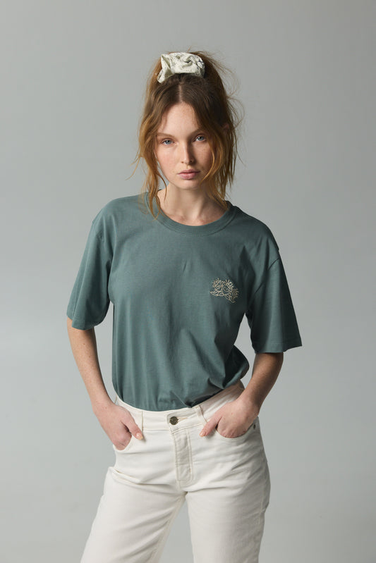 Dark Gray THE SPEAK UP TEE טי שירט קצרה HERSTORY