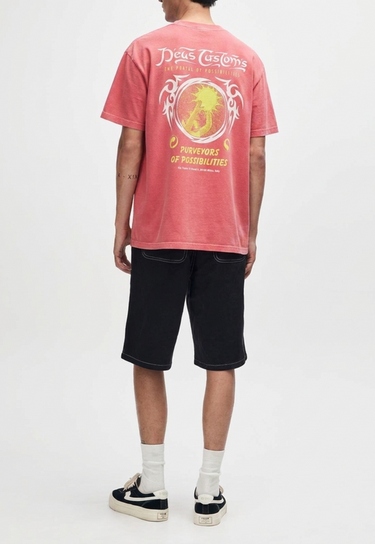 Lavender חולצת טי שירט קצרה לגברים Out Of Reach Tee Anthracite DEUS EX MACHINA
