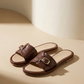 Light Gray כפכפי עור לנשים Pardes Slides LAX