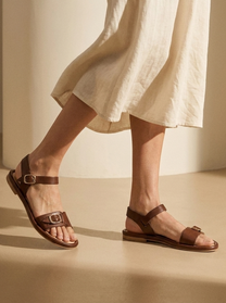 Rosy Brown סנדלי עור לנשים Pardes Slides LAX