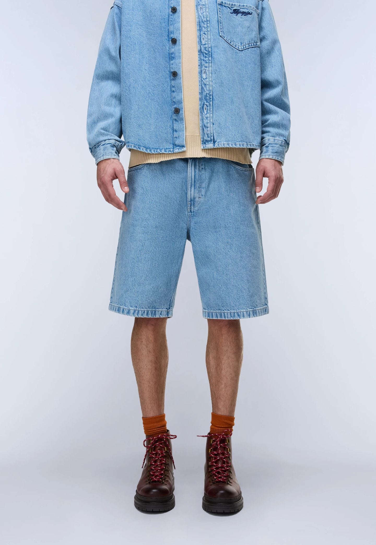 Light Gray מכנסי ברמודה לגברים Rambler -  Loose Fit NAPAPIJRI