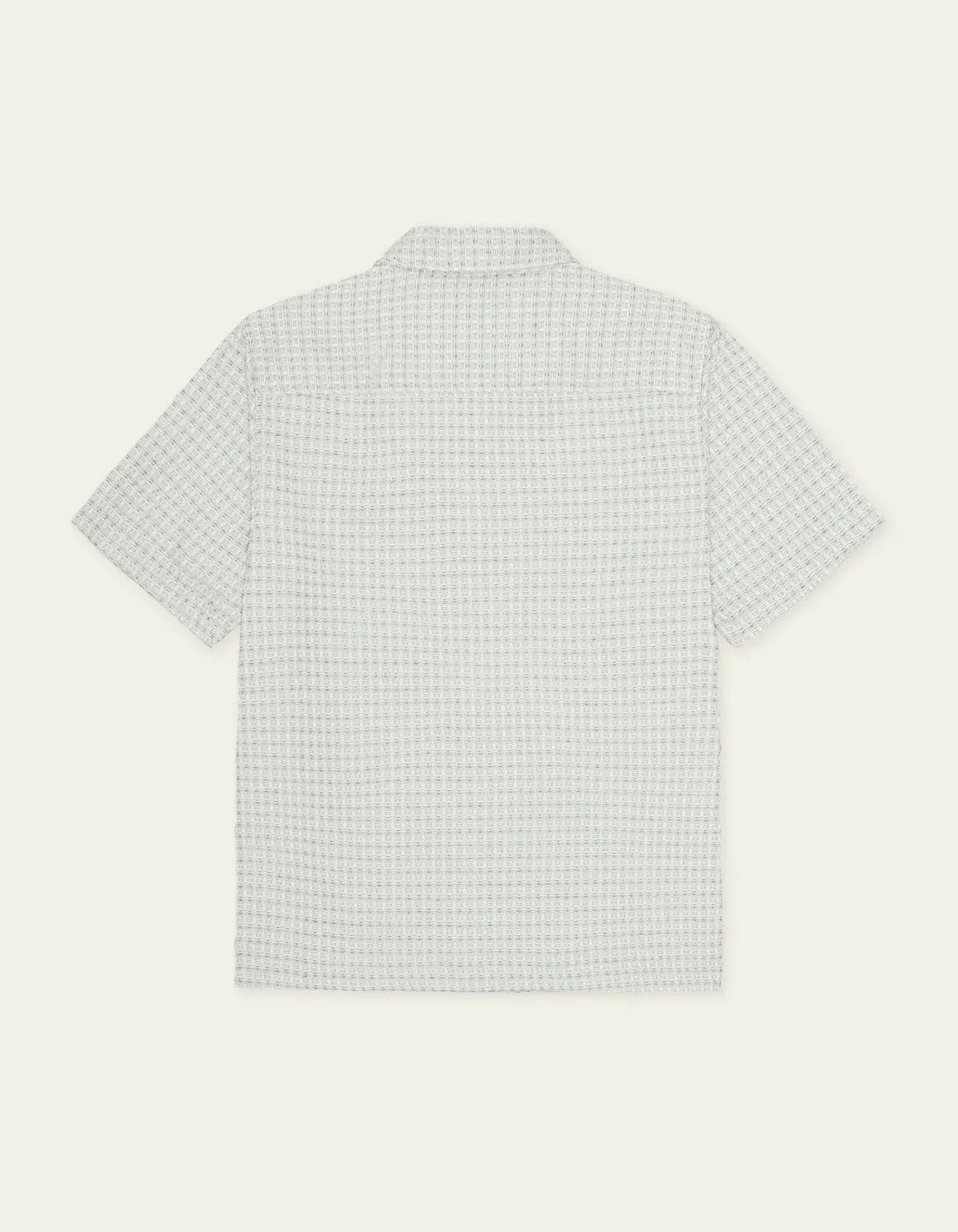Light Gray חולצה מכופתרת קצרה לגברים Check Seersucker SS Shirt LES DEUX