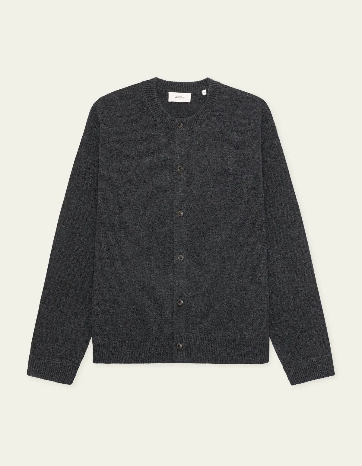 Dark Slate Gray קרדיגן לגברים Knitted Roundneck Cardigan LES DEUX