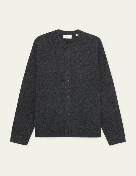 Dark Slate Gray קרדיגן לגברים Knitted Roundneck Cardigan LES DEUX