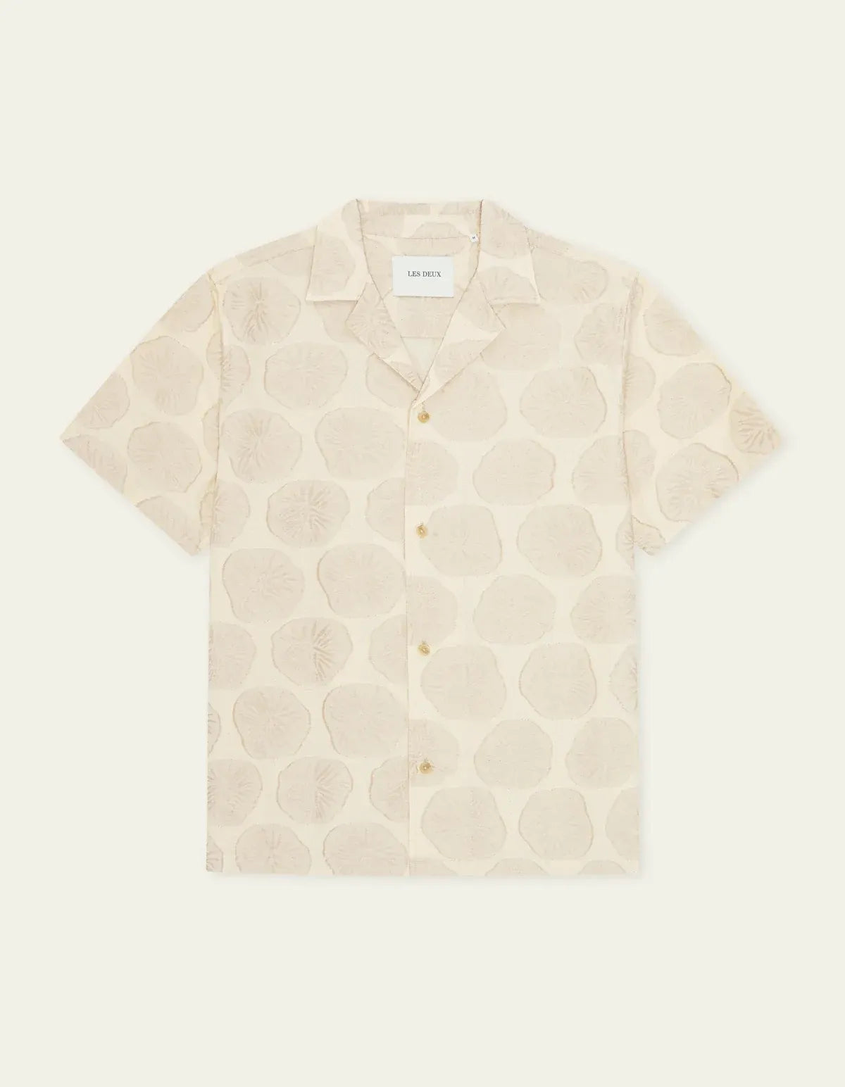 Light Gray חולצה מכופתרת קצרה לגברים Dahlia Jacquard SS Shirt LES DEUX