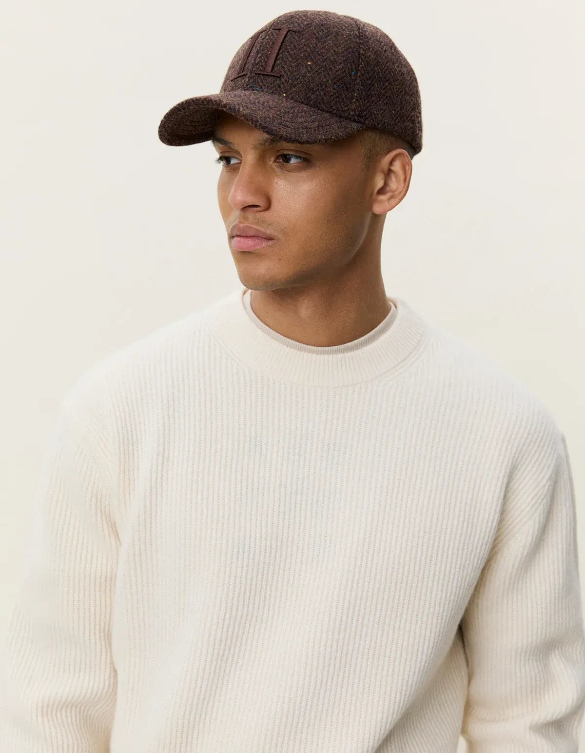 Lavender סוודר לגברים Wool Rib Roundneck Knit LES DEUX