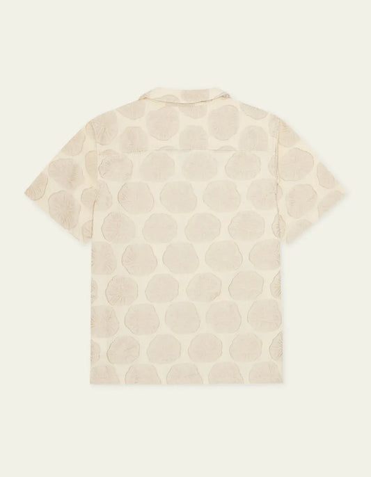 Light Gray חולצה מכופתרת קצרה לגברים Dahlia Jacquard SS Shirt LES DEUX
