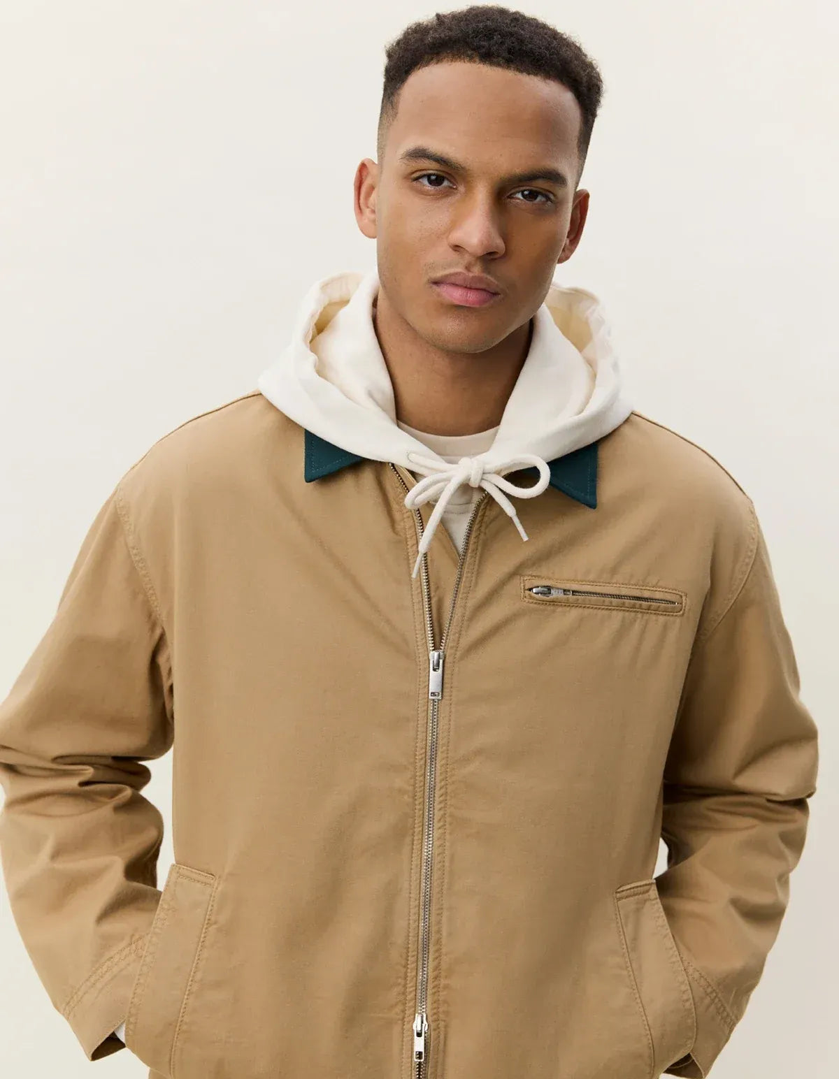 Lavender ג'קט לגברים Twill Zipper Jacket LES DEUX