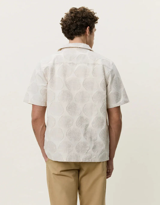 Lavender חולצה מכופתרת קצרה לגברים Dahlia Jacquard SS Shirt LES DEUX