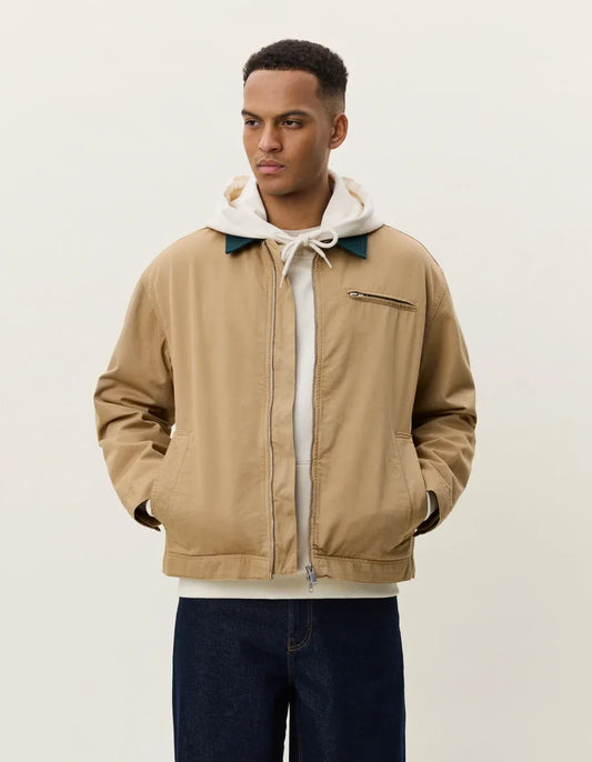 Lavender ג'קט לגברים Twill Zipper Jacket LES DEUX