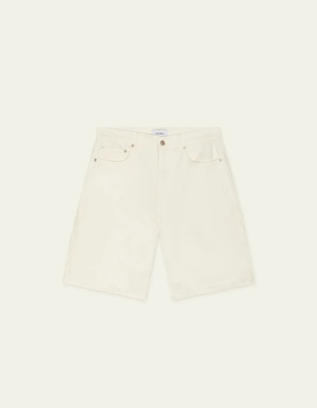 Antique White מכנסיים קצרים לגברים Carpenter Denim Shorts LES DEUX