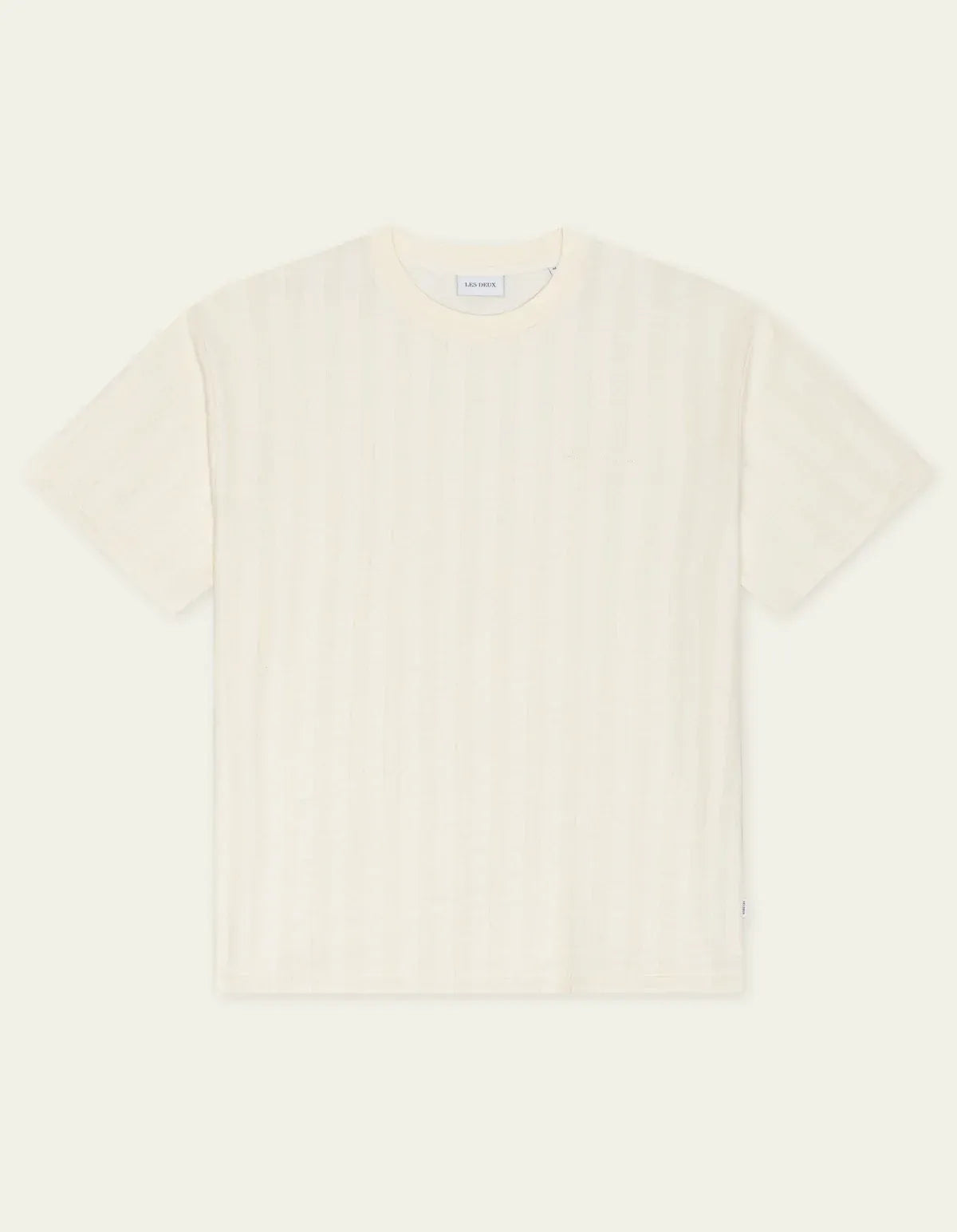 Antique White טי שירט קצרה לגברים Stripe Jacquard T-Shirt LES DEUX