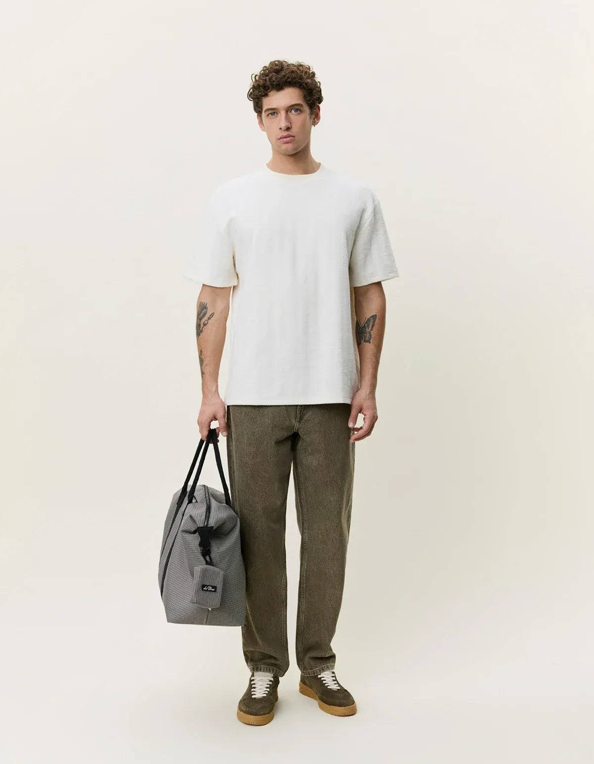 Lavender טי שירט קצרה לגברים Stripe Jacquard T-Shirt LES DEUX