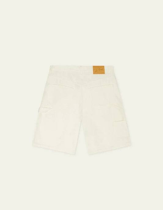 Antique White מכנסיים קצרים לגברים Carpenter Denim Shorts LES DEUX