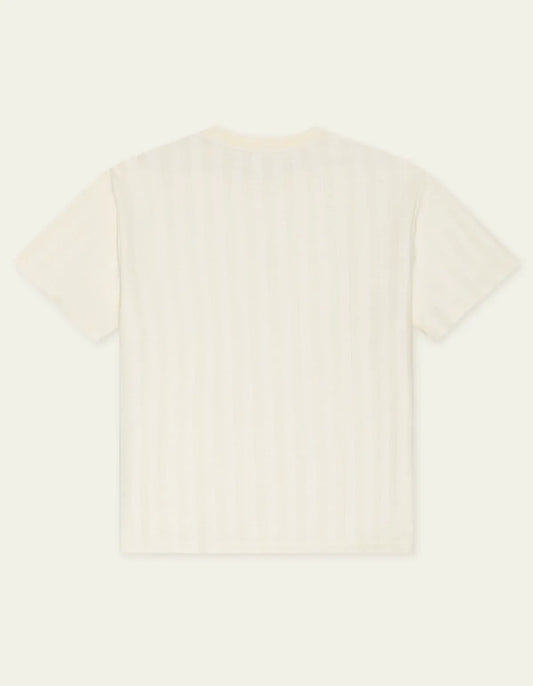 Antique White טי שירט קצרה לגברים Stripe Jacquard T-Shirt LES DEUX