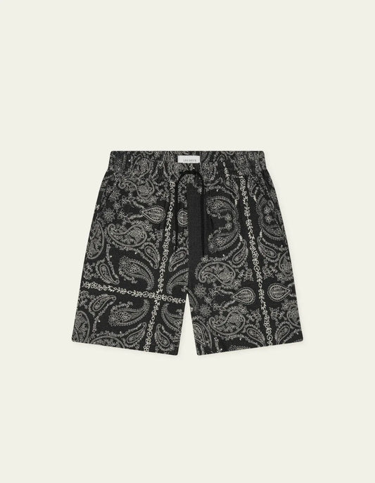 Dark Slate Gray מכנסיים קצרים לגברים Paisley AOP Shorts LES DEUX