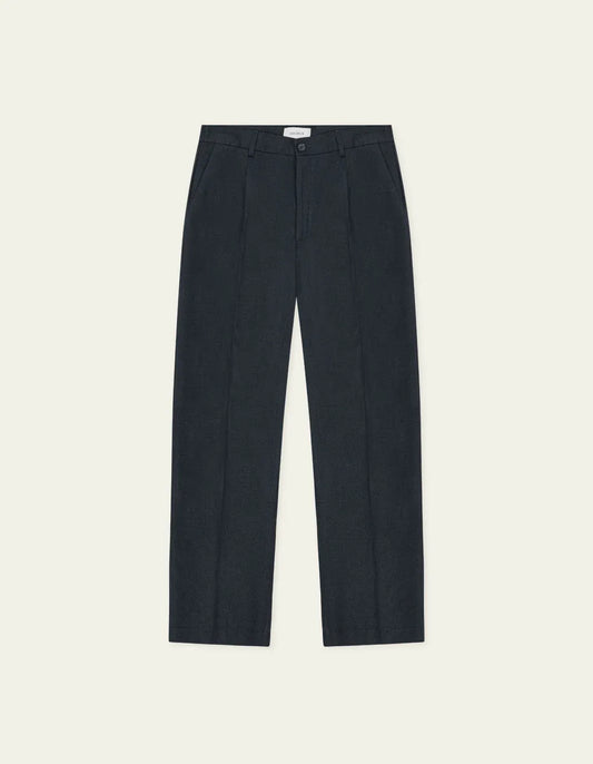 Dark Slate Gray מכנסיים ארוכים לגברים Pleated Twill Suit Pants LES DEUX