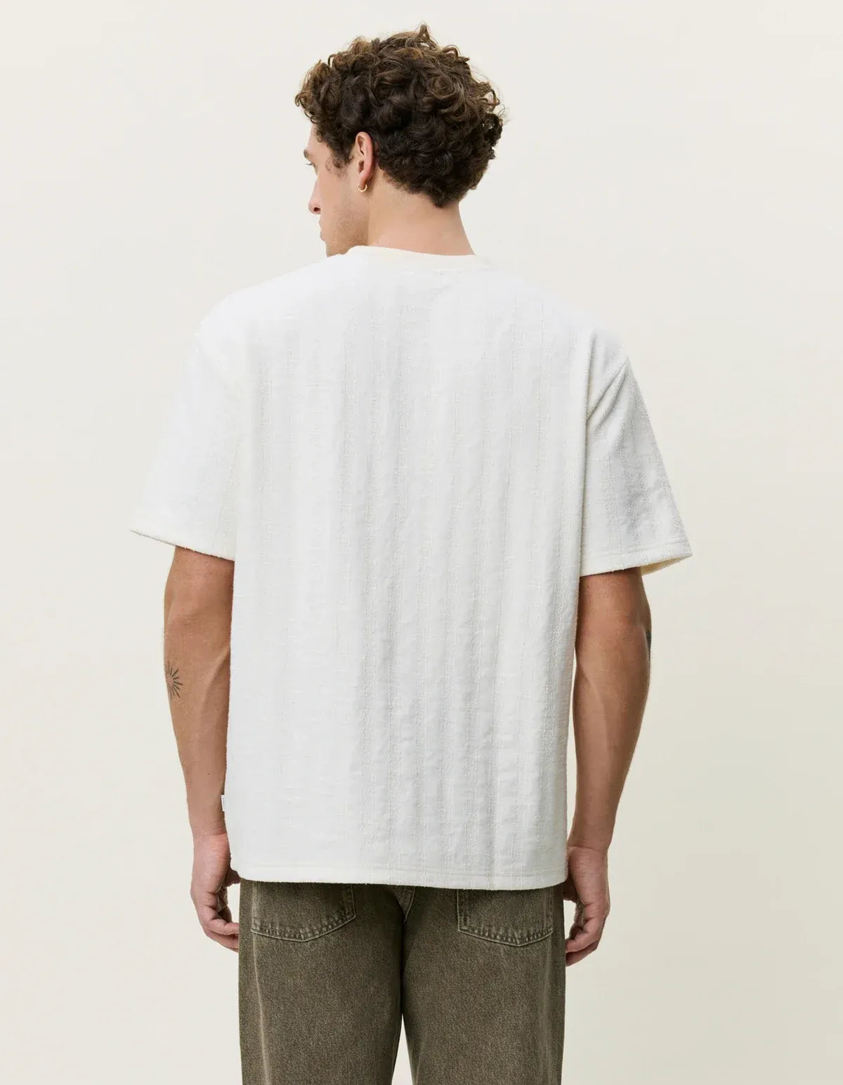 Lavender טי שירט קצרה לגברים Stripe Jacquard T-Shirt LES DEUX