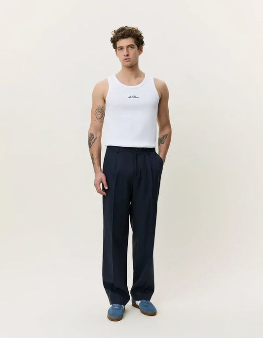Lavender מכנסיים ארוכים לגברים Pleated Twill Suit Pants LES DEUX