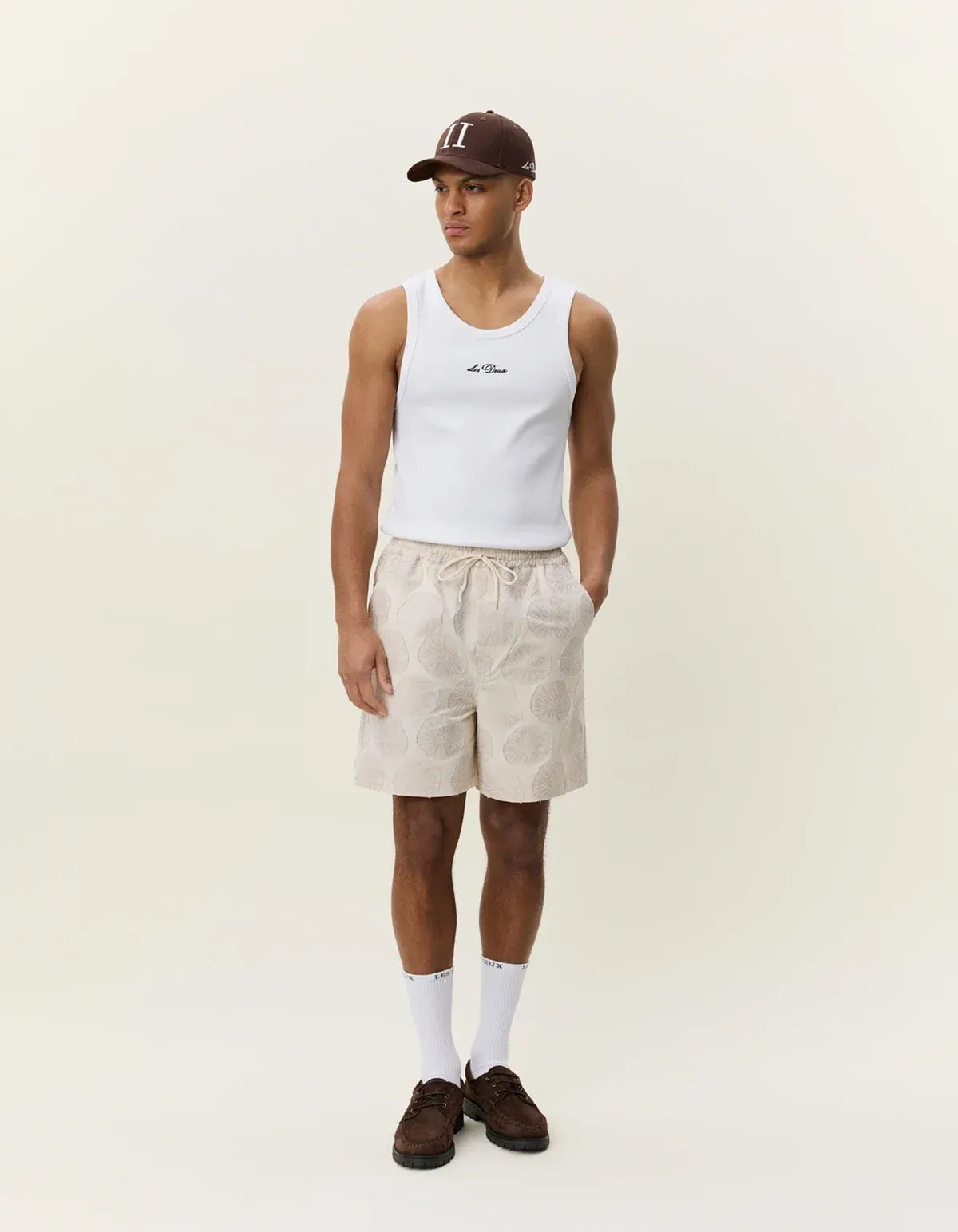 Antique White מכנסיים קצרים לגברים Dahlia Jacquard Shorts LES DEUX