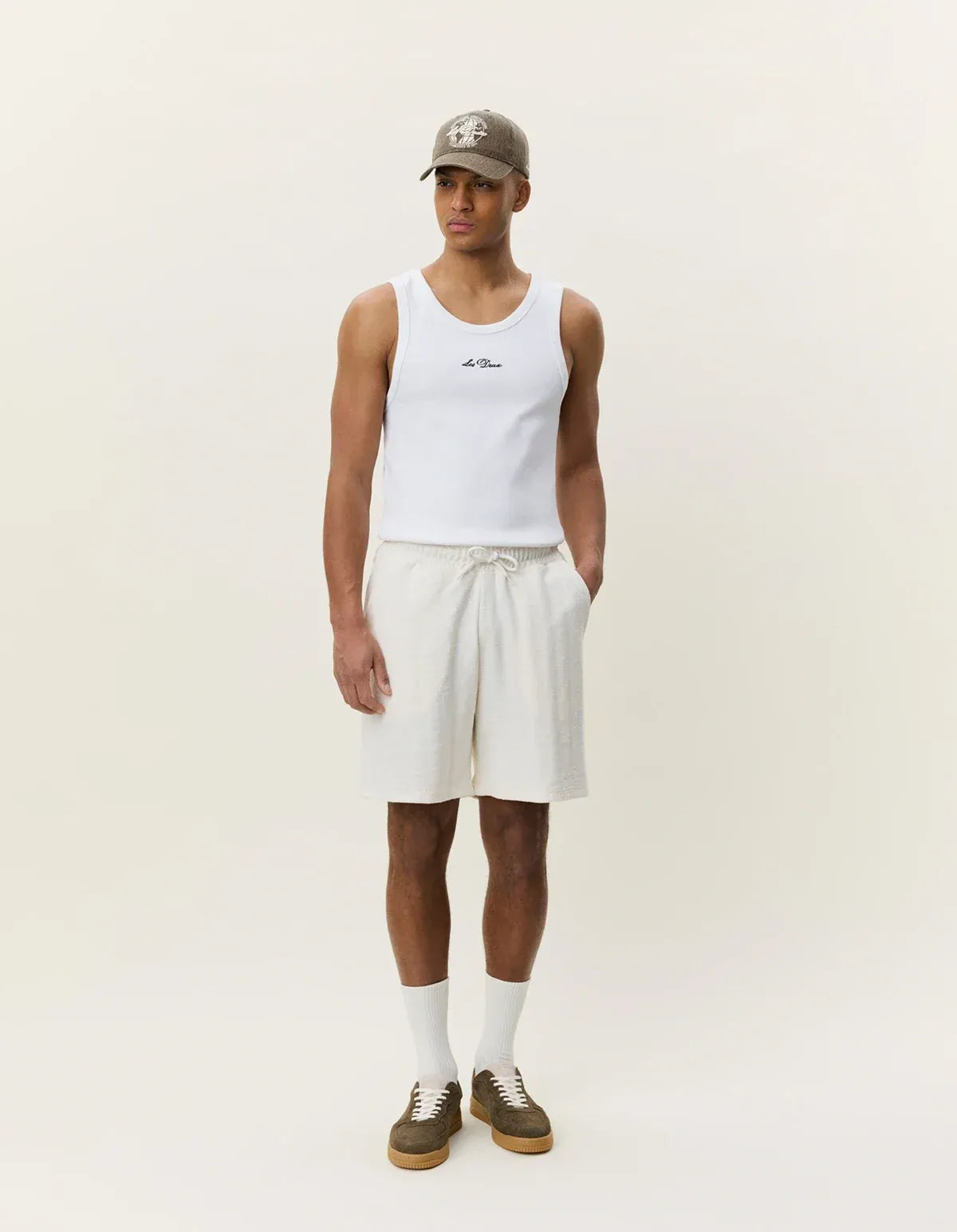 Antique White מכנסיים קצרים לגברים Stripe Jacquard Shorts LES DEUX