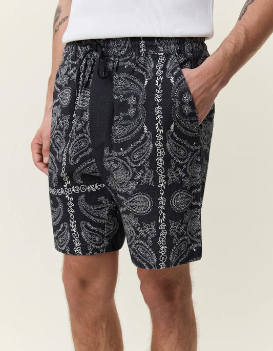 Antique White מכנסיים קצרים לגברים Paisley AOP Shorts LES DEUX