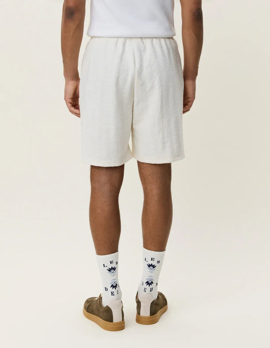 Antique White מכנסיים קצרים לגברים Stripe Jacquard Shorts LES DEUX