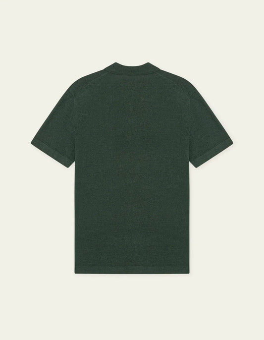 Dark Slate Gray חולצת פולו קצרה לגברים Signature Knit Polo LES DEUX