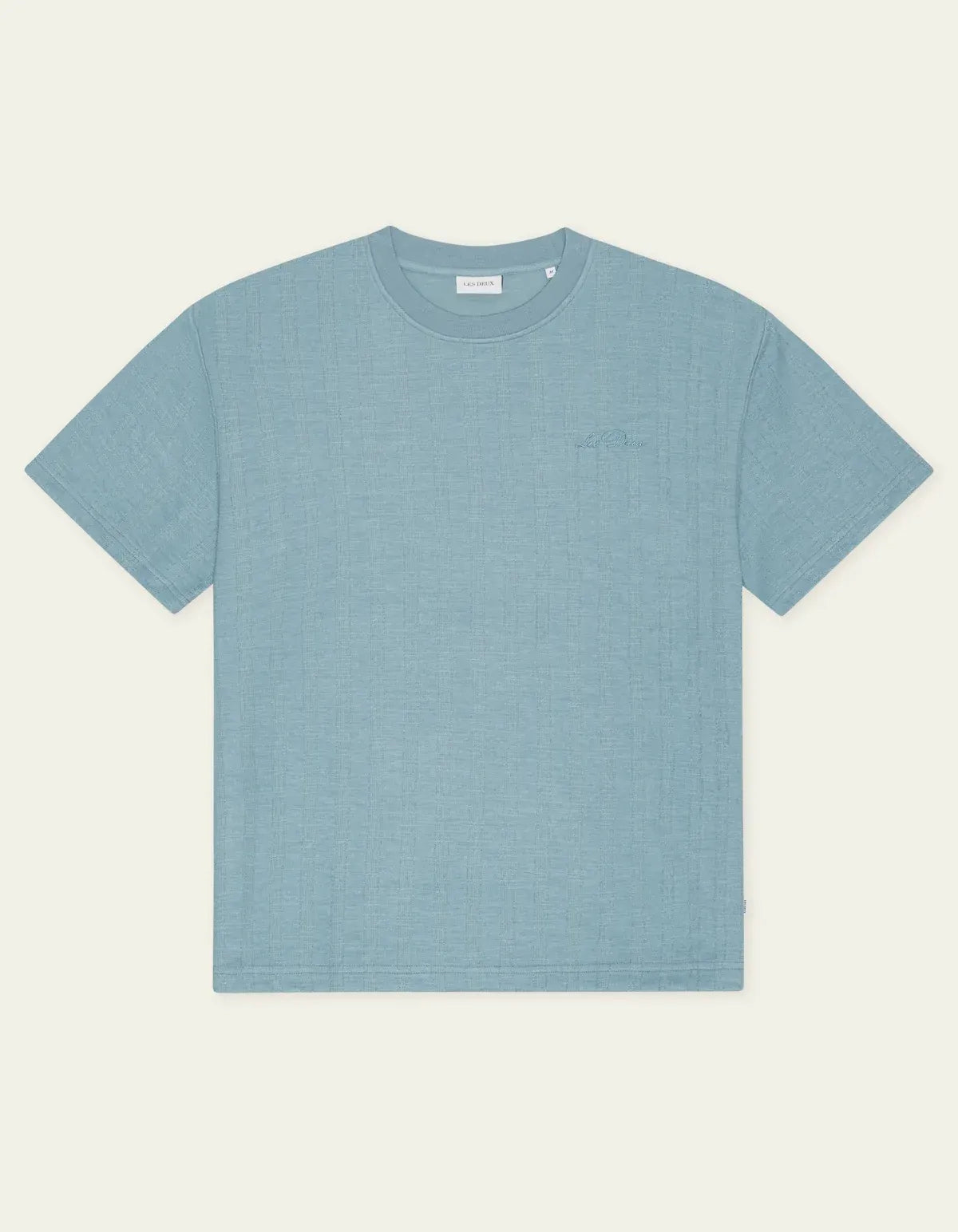 Dark Gray טי שירט קצרה לגברים Stripe Jacquard T-Shirt LES DEUX