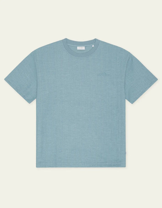 Dark Gray טי שירט קצרה לגברים Stripe Jacquard T-Shirt LES DEUX