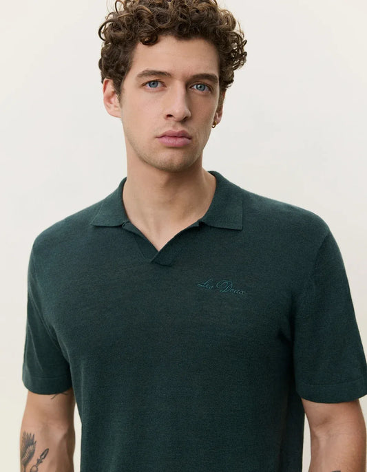 Lavender חולצת פולו קצרה לגברים Signature Knit Polo LES DEUX