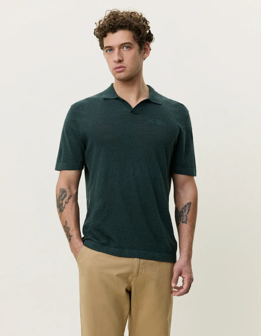 Lavender חולצת פולו קצרה לגברים Signature Knit Polo LES DEUX