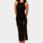 Black שמלת מידי לנשים Rib Lace-Up Midi LAZY EYE PPL