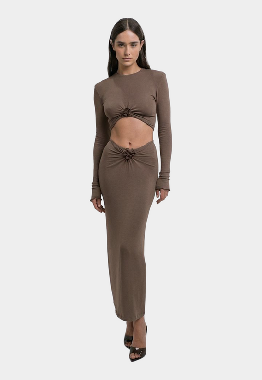 חולצת קרופ עם מלמלה לנשים Papper