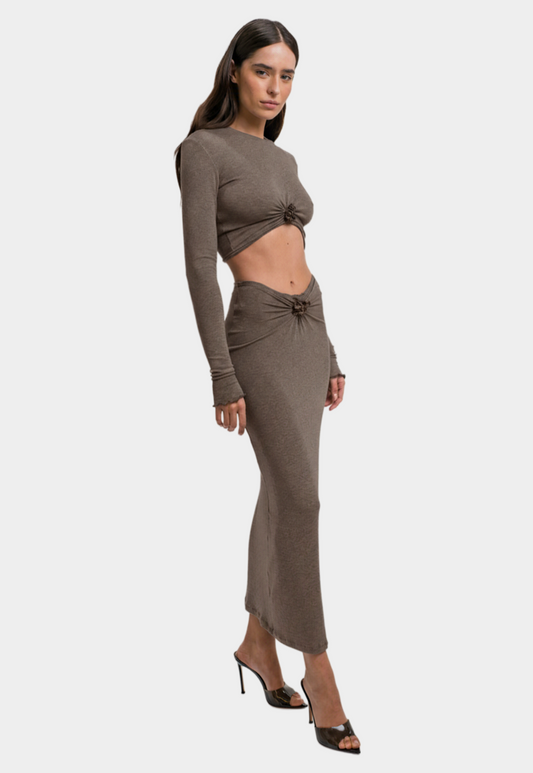 חולצת קרופ עם מלמלה לנשים Papper