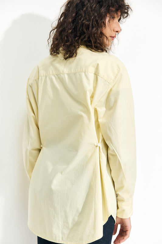 Light Gray חולצה מכופתרת ארוכה לנשים PAPER