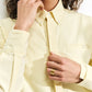 Beige חולצה מכופתרת ארוכה לנשים PAPER
